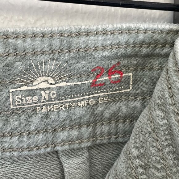 Faherty Pants Womens 26 Green Stretch Terry Harbor High Rise Wide Leg Stretch - Picture 5 of 8